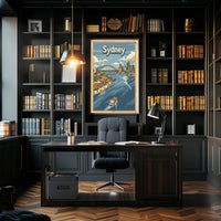 Sydney Cityscape Adventure: Vintage Travel Poster PosterGoat