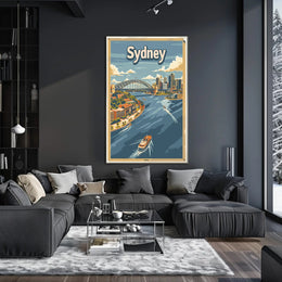 Sydney Cityscape Adventure: Vintage Travel Poster PosterGoat