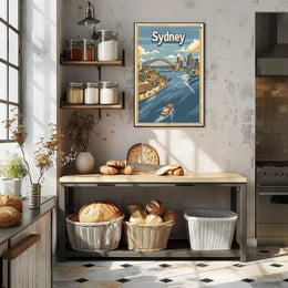 Sydney Cityscape Adventure: Vintage Travel Poster PosterGoat