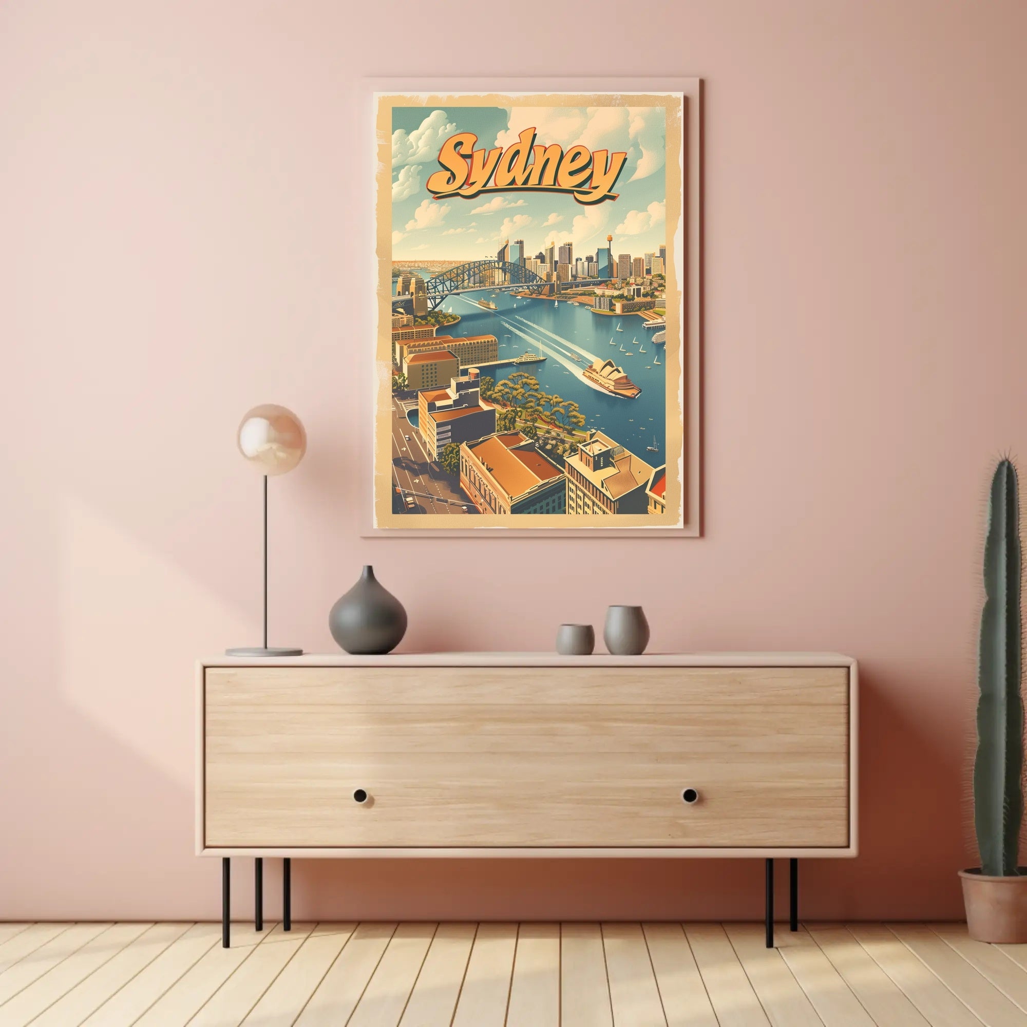 Sydney Harbour Vintage Travel Poster PosterGoat