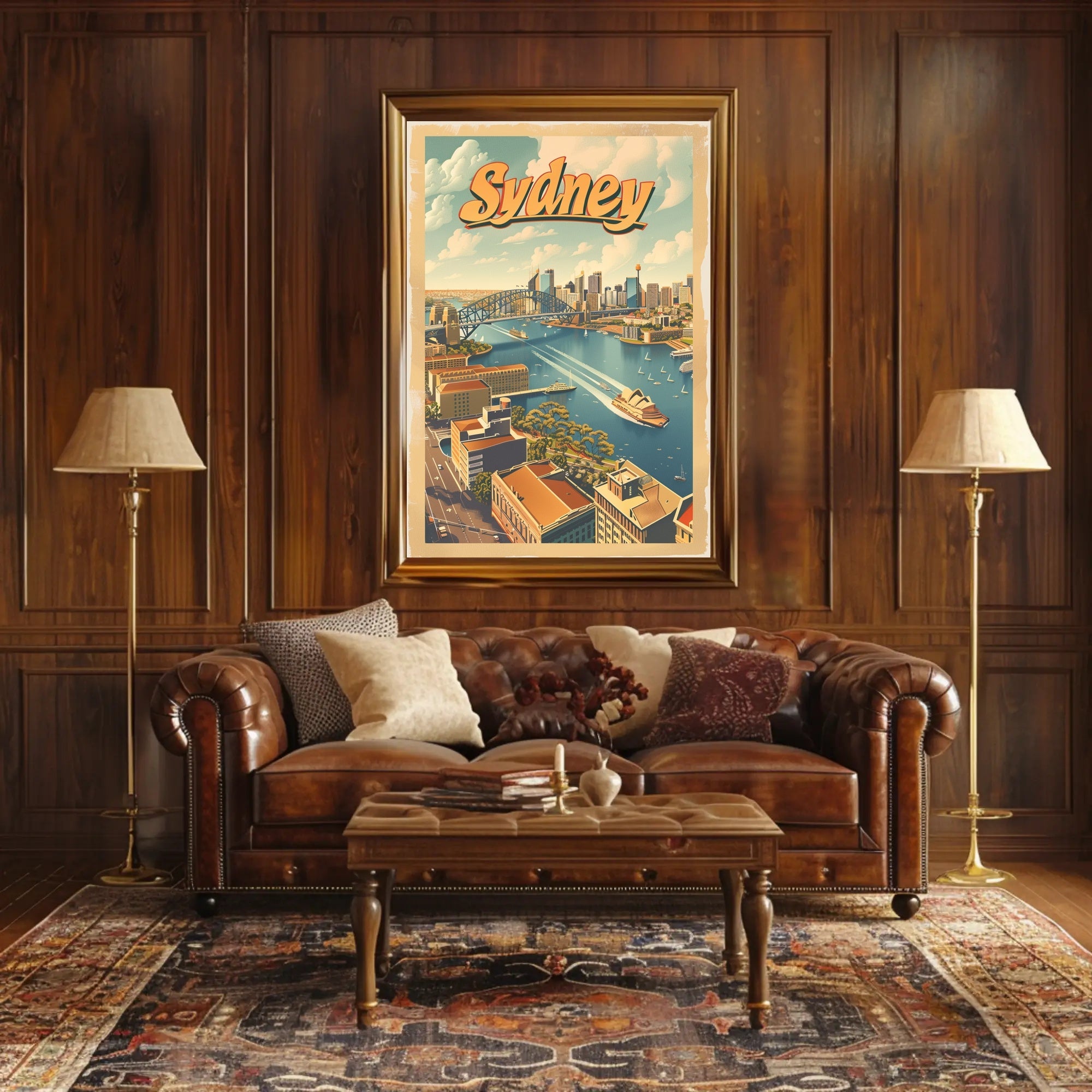 Sydney Harbour Vintage Travel Poster PosterGoat