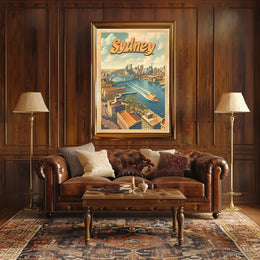 Sydney Harbour Vintage Travel Poster PosterGoat