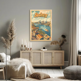 Sydney Harbour Vintage Travel Poster PosterGoat