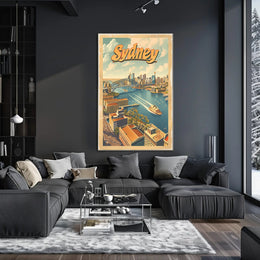 Sydney Harbour Vintage Travel Poster PosterGoat