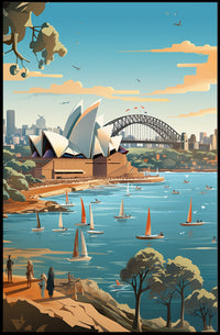 Sydney Iconic Landmarks Travel Poster PosterGoat