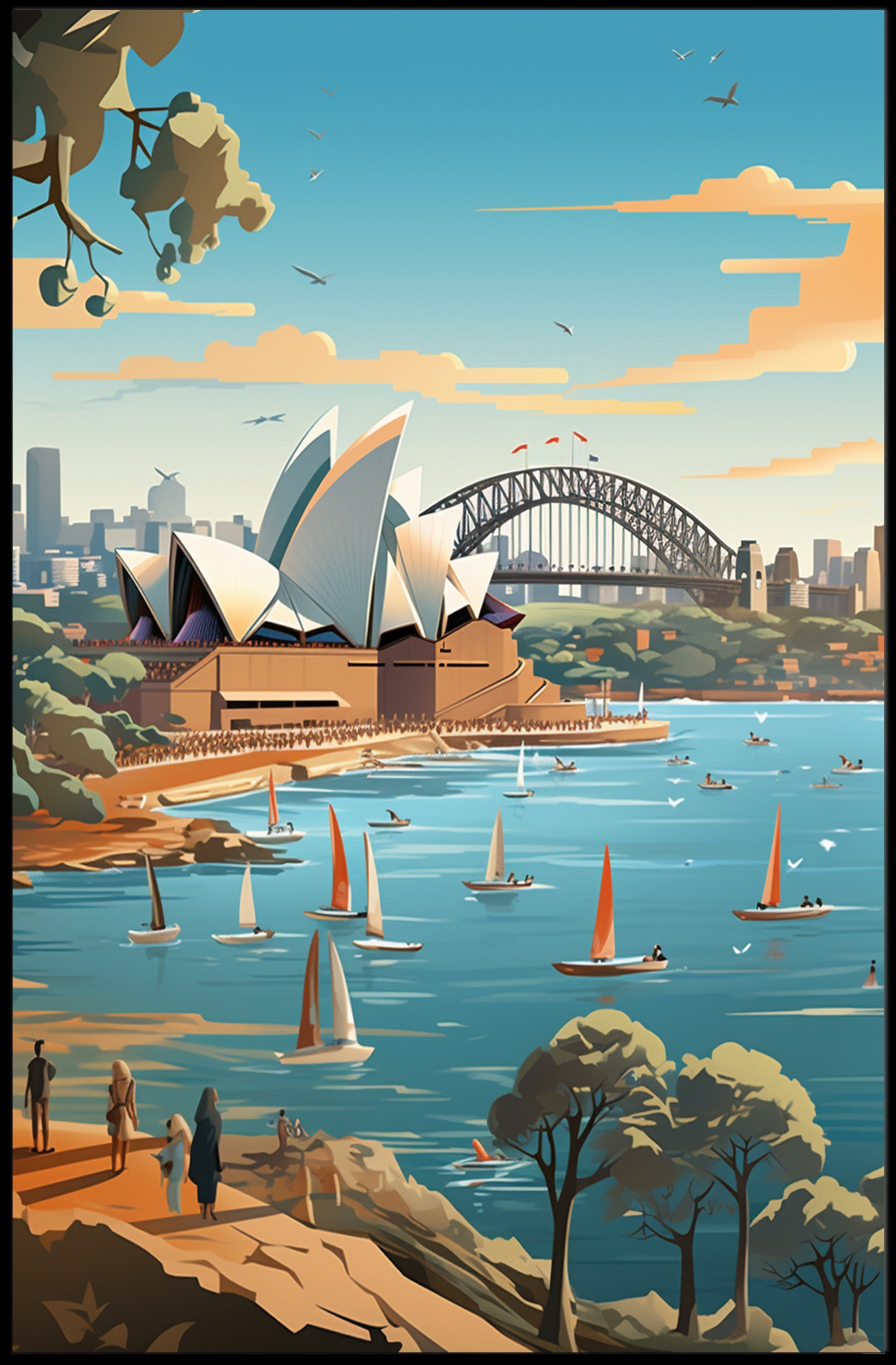 Sydney Iconic Landmarks Travel Poster PosterGoat
