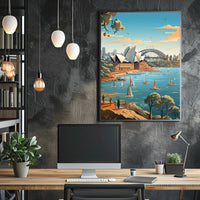 Sydney Iconic Landmarks Travel Poster PosterGoat