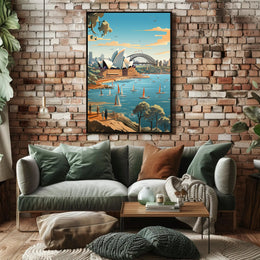 Sydney Iconic Landmarks Travel Poster PosterGoat