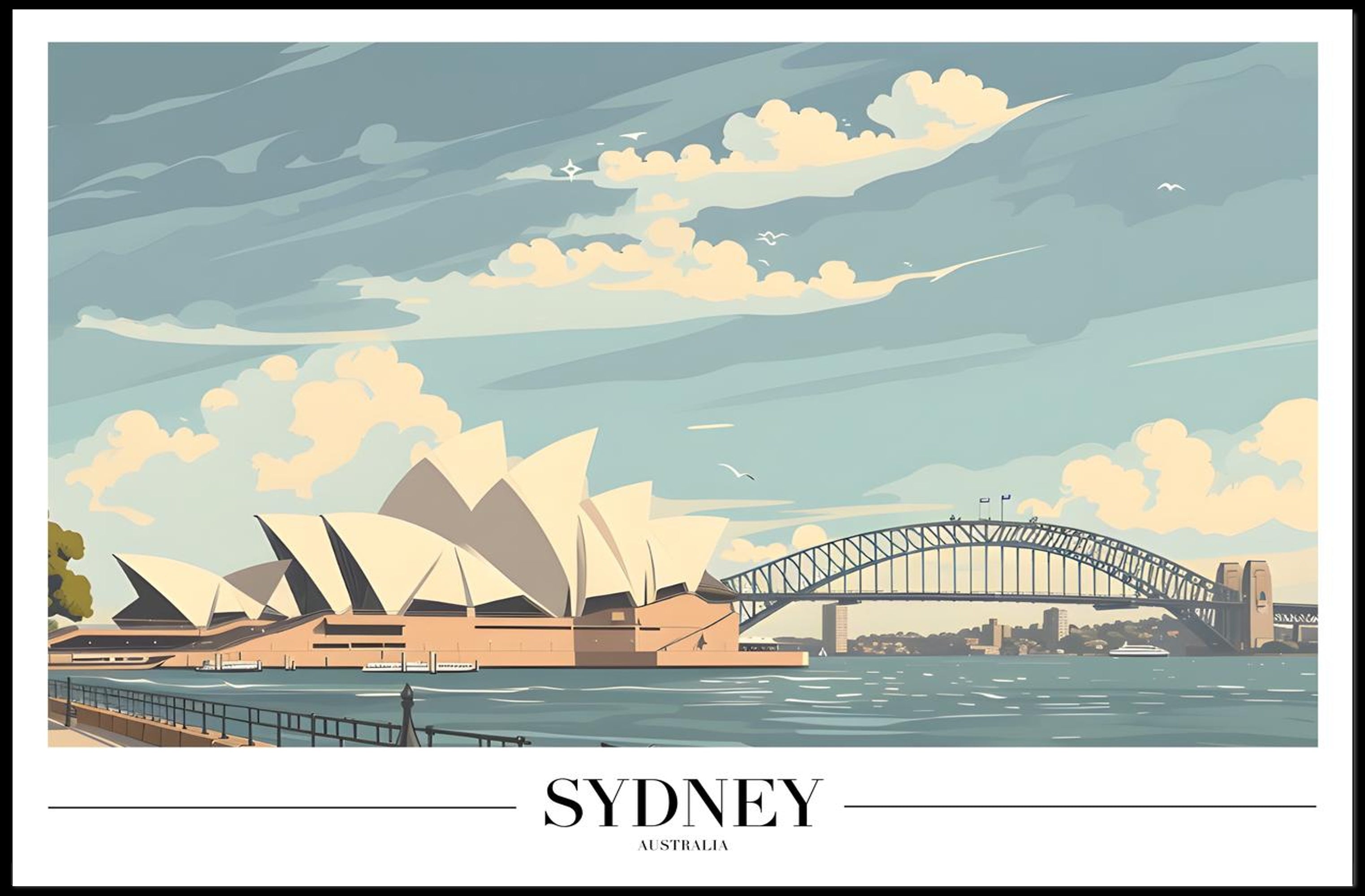 Sydney Icons Modern Travel Art: Travel Poster PosterGoat