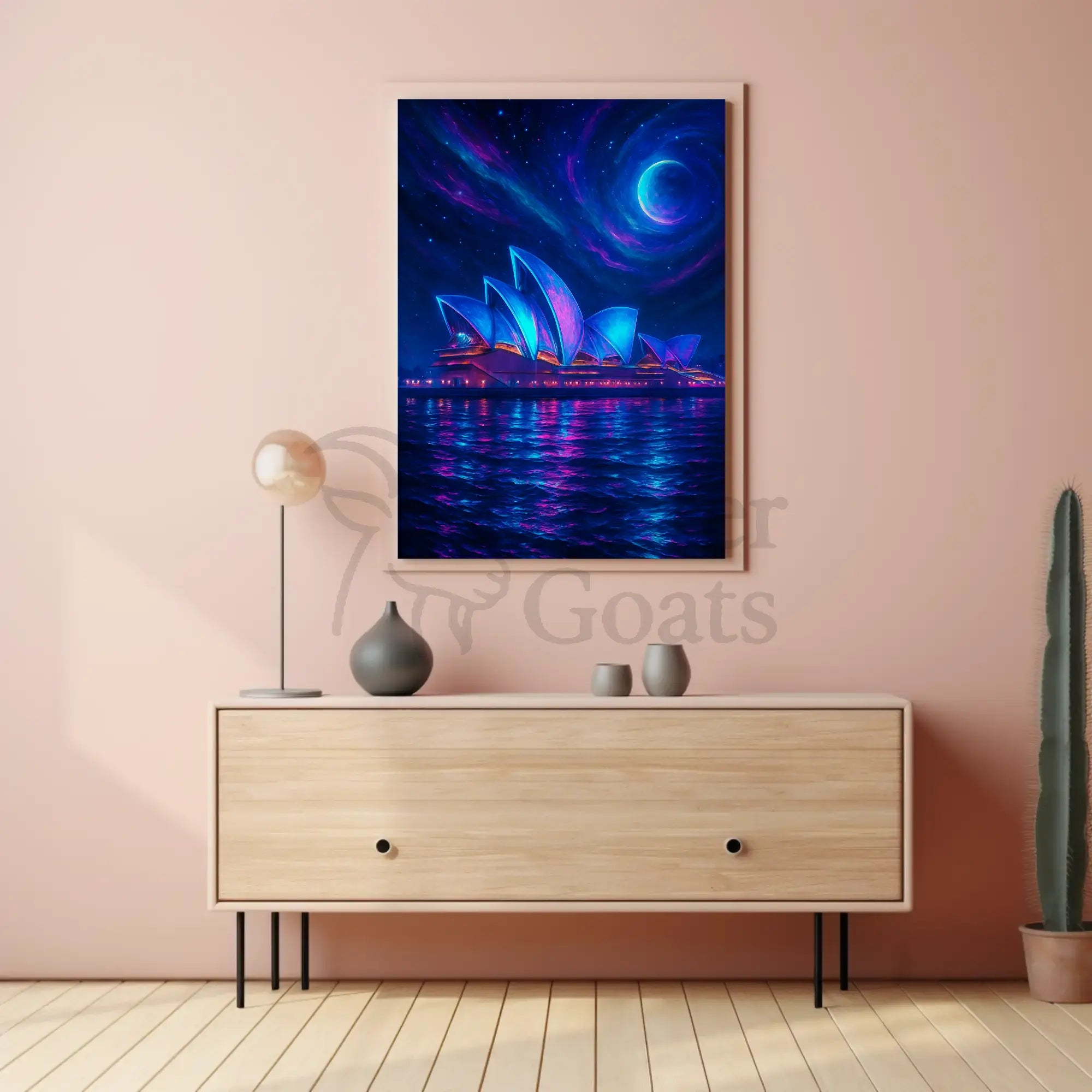 Sydney Opera House Cosmic Dreamscape Futuristic Sci-Fi Poster PosterGoat