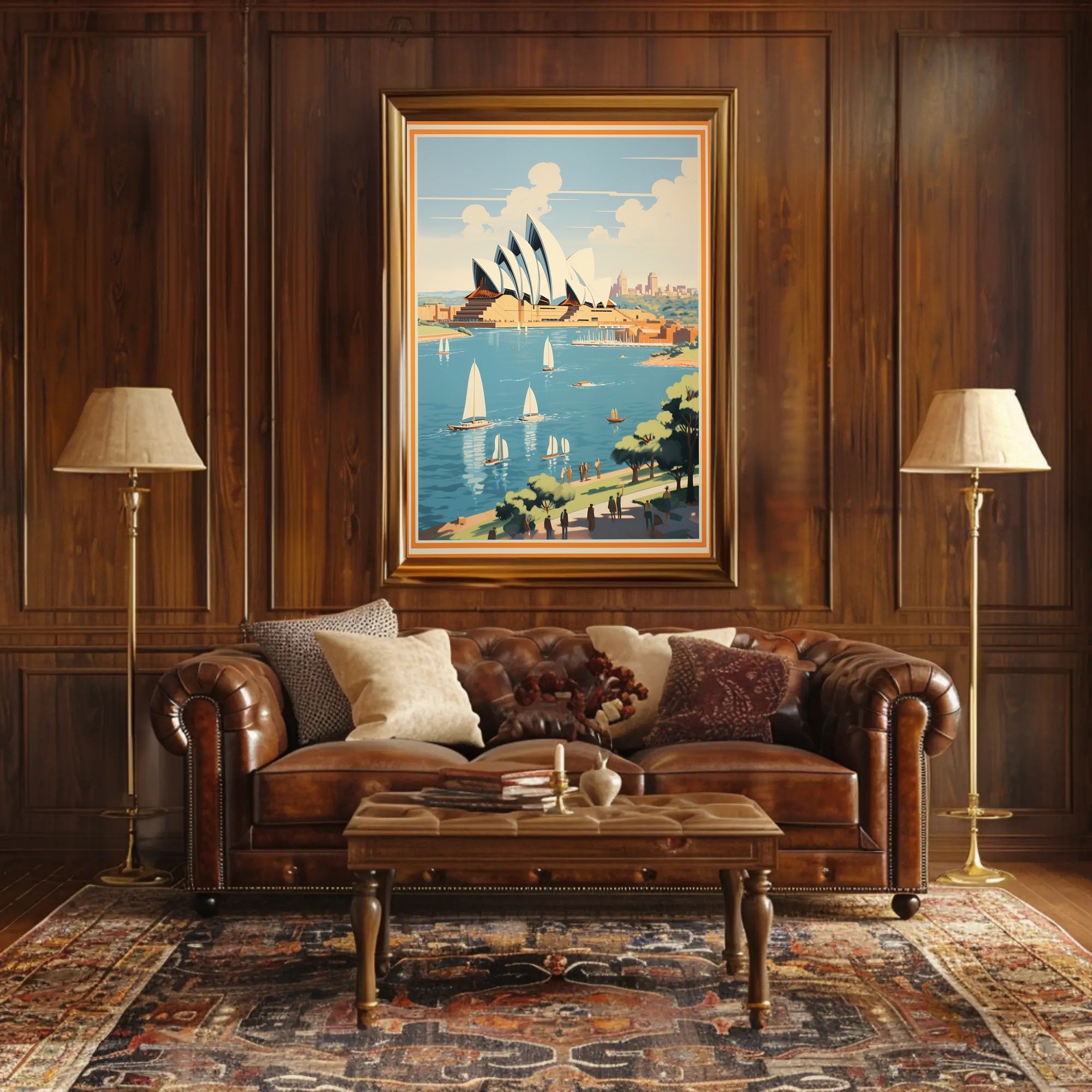 Sydney Opera House Retro Travel Art Poster PosterGoat