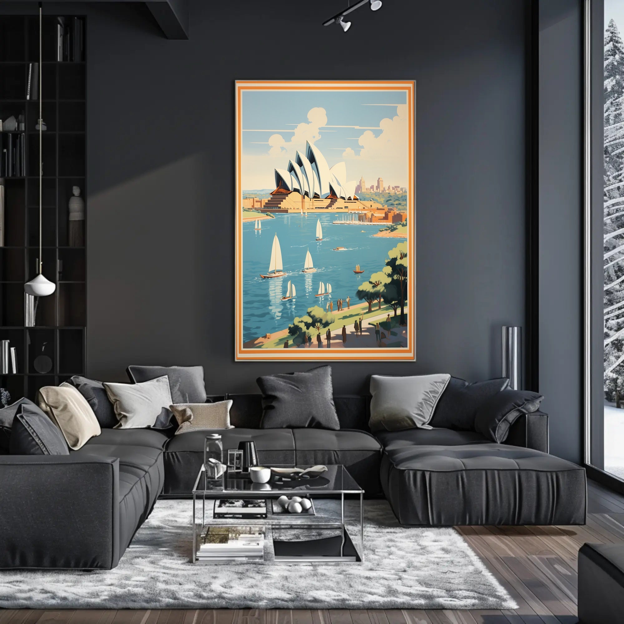 Sydney Opera House Retro Travel Art Poster PosterGoat