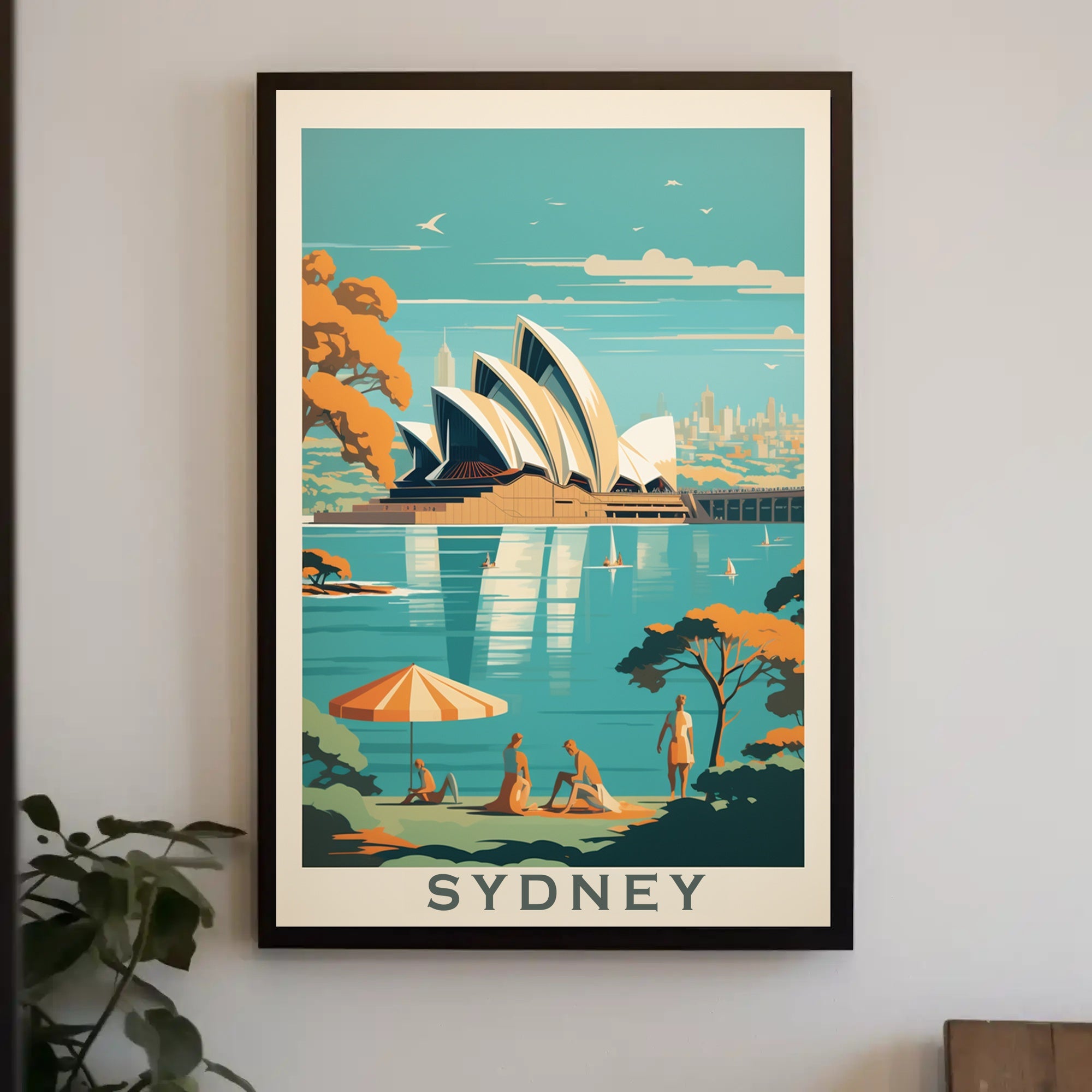 Sydney Opera House Retro Travel Poster PosterGoat