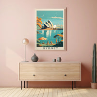 Sydney Opera House Retro Travel Poster PosterGoat