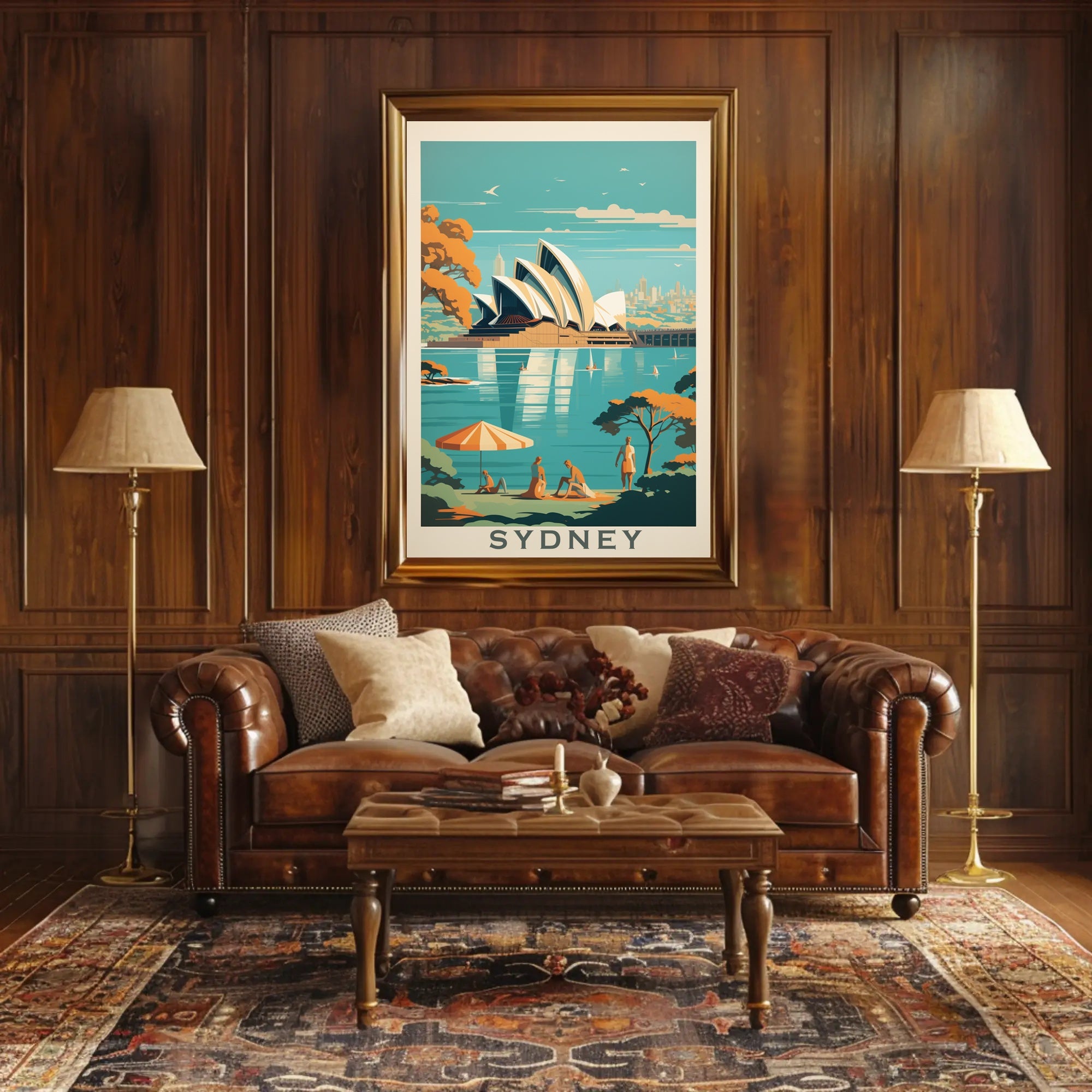 Sydney Opera House Retro Travel Poster PosterGoat