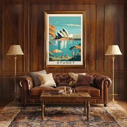 Sydney Opera House Retro Travel Poster PosterGoat
