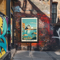 Sydney Opera House Retro Travel Poster PosterGoat