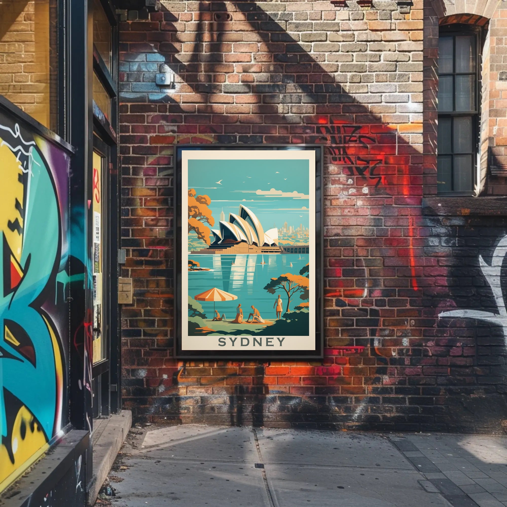 Sydney Opera House Retro Travel Poster PosterGoat
