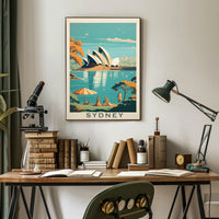Sydney Opera House Retro Travel Poster PosterGoat