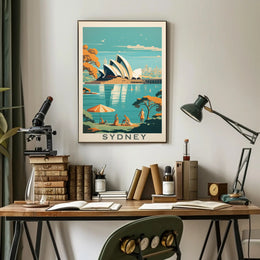 Sydney Opera House Retro Travel Poster PosterGoat
