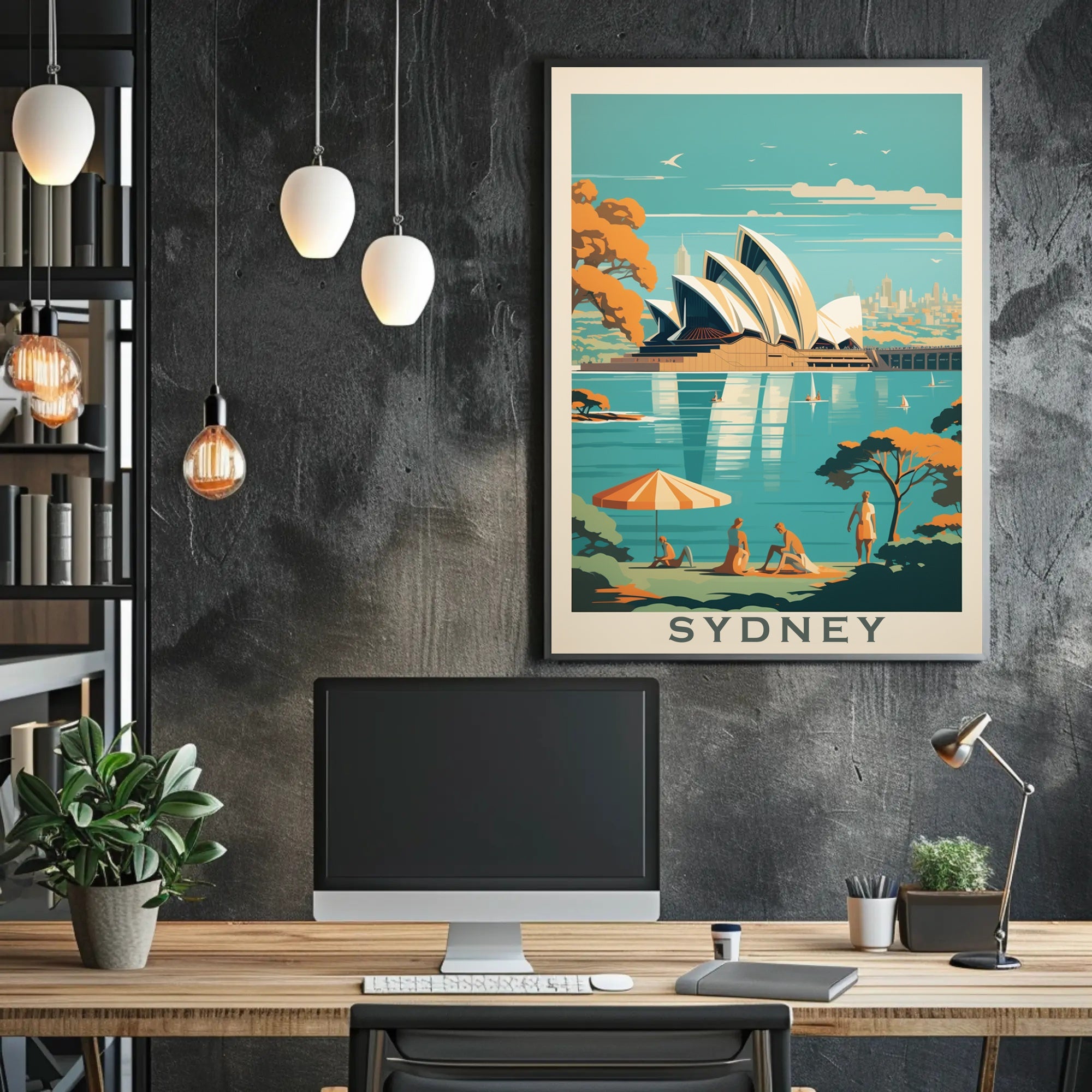 Sydney Opera House Retro Travel Poster PosterGoat