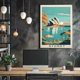 Sydney Opera House Retro Travel Poster PosterGoat