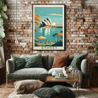 Sydney Opera House Retro Travel Poster PosterGoat