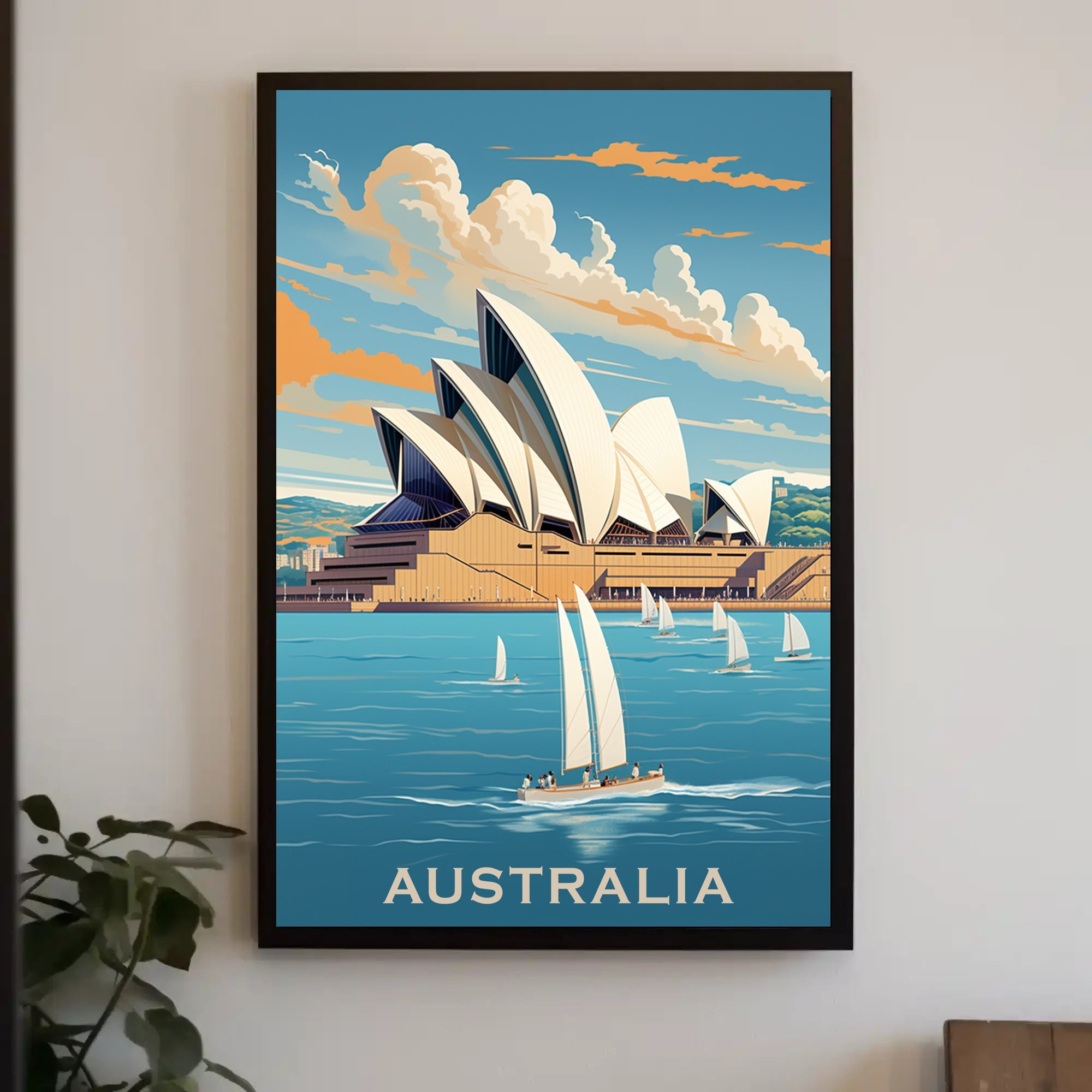 Sydney Opera House Vintage Style Travel Poster PosterGoat