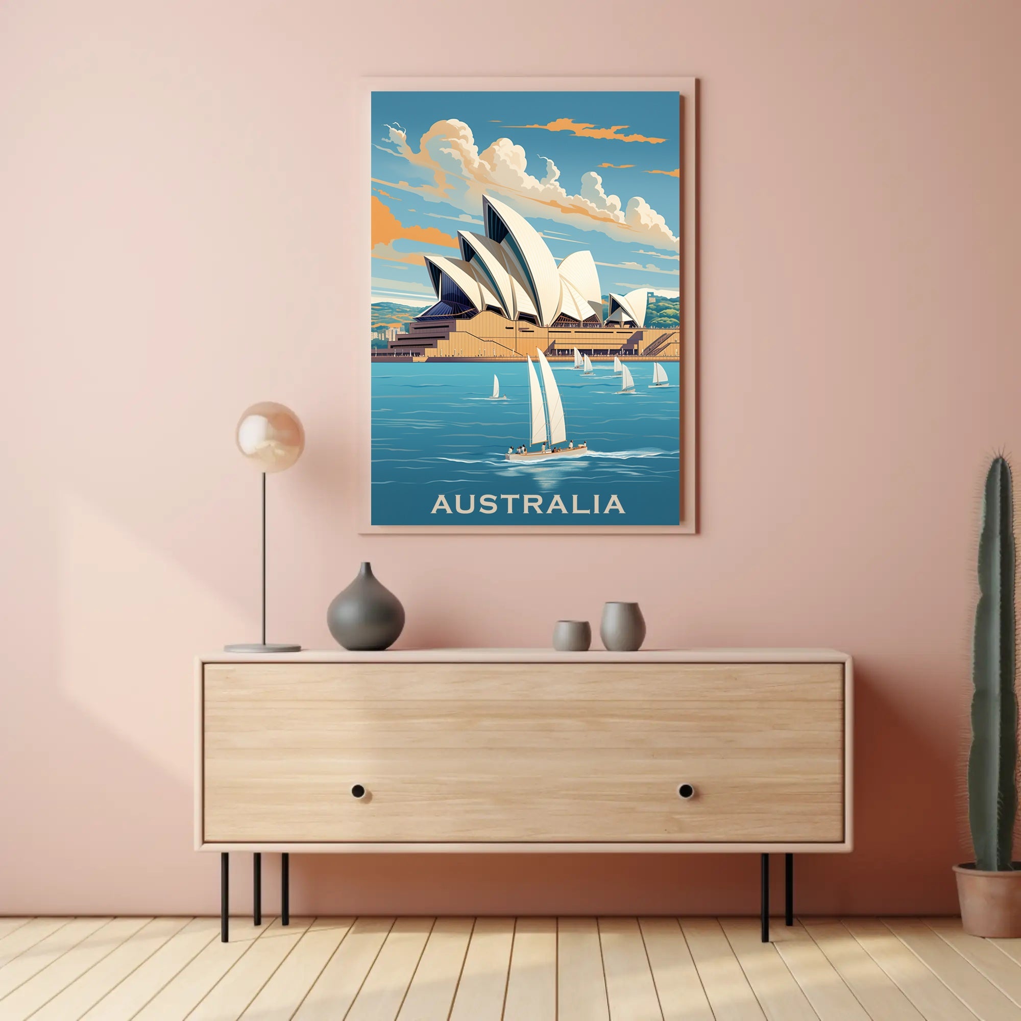 Sydney Opera House Vintage Style Travel Poster PosterGoat