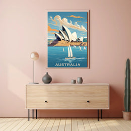 Sydney Opera House Vintage Style Travel Poster PosterGoat