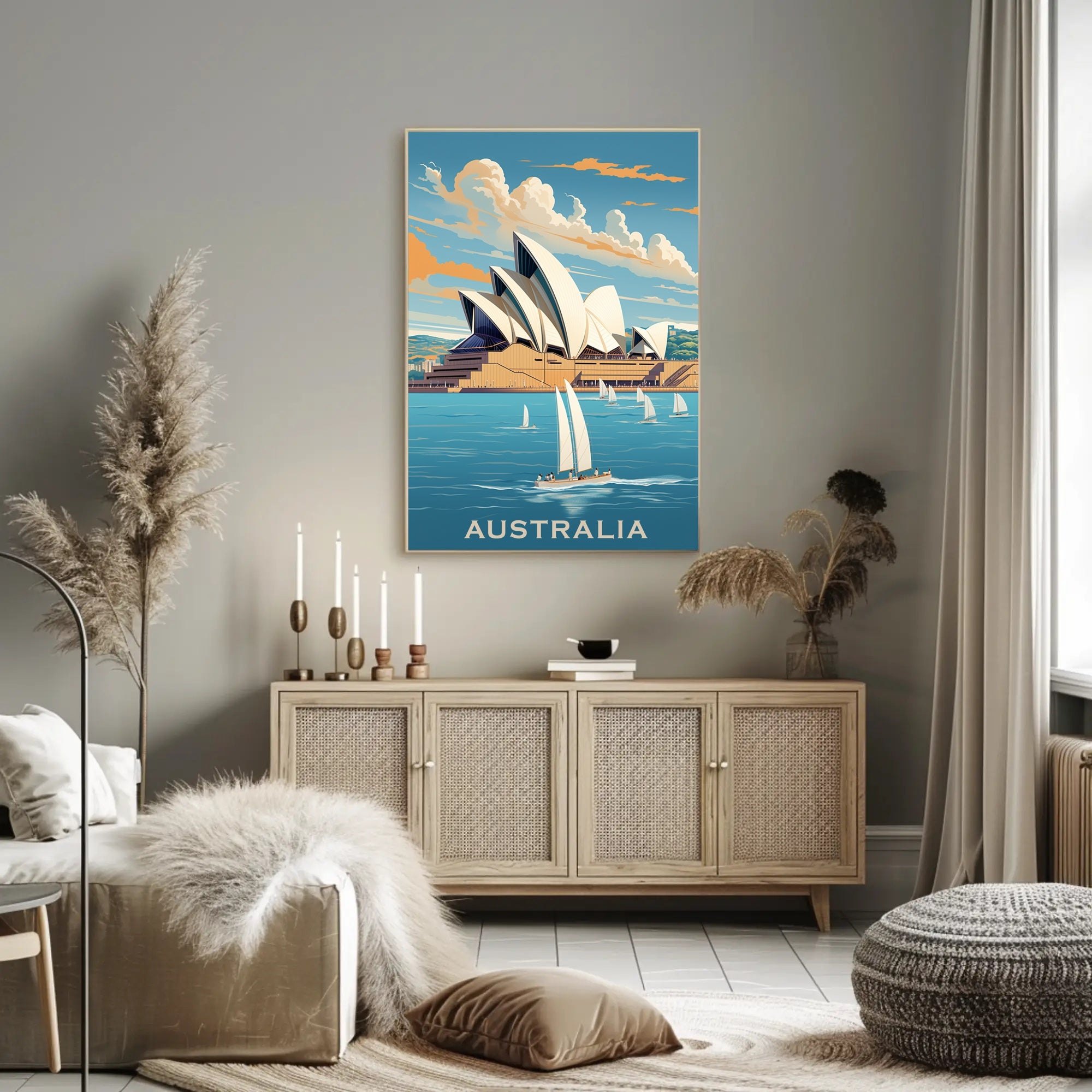 Sydney Opera House Vintage Style Travel Poster PosterGoat