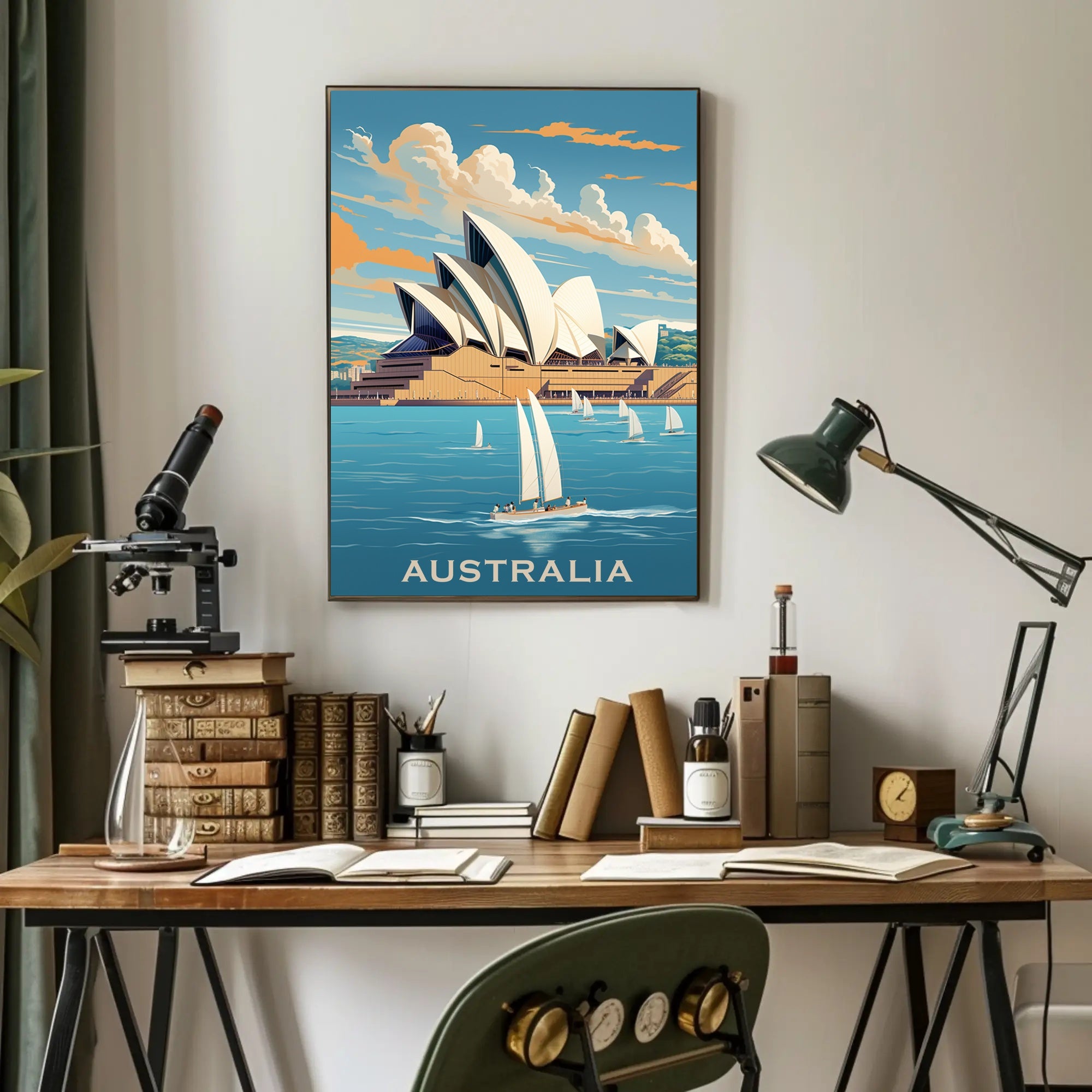 Sydney Opera House Vintage Style Travel Poster PosterGoat