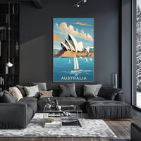 Sydney Opera House Vintage Style Travel Poster PosterGoat