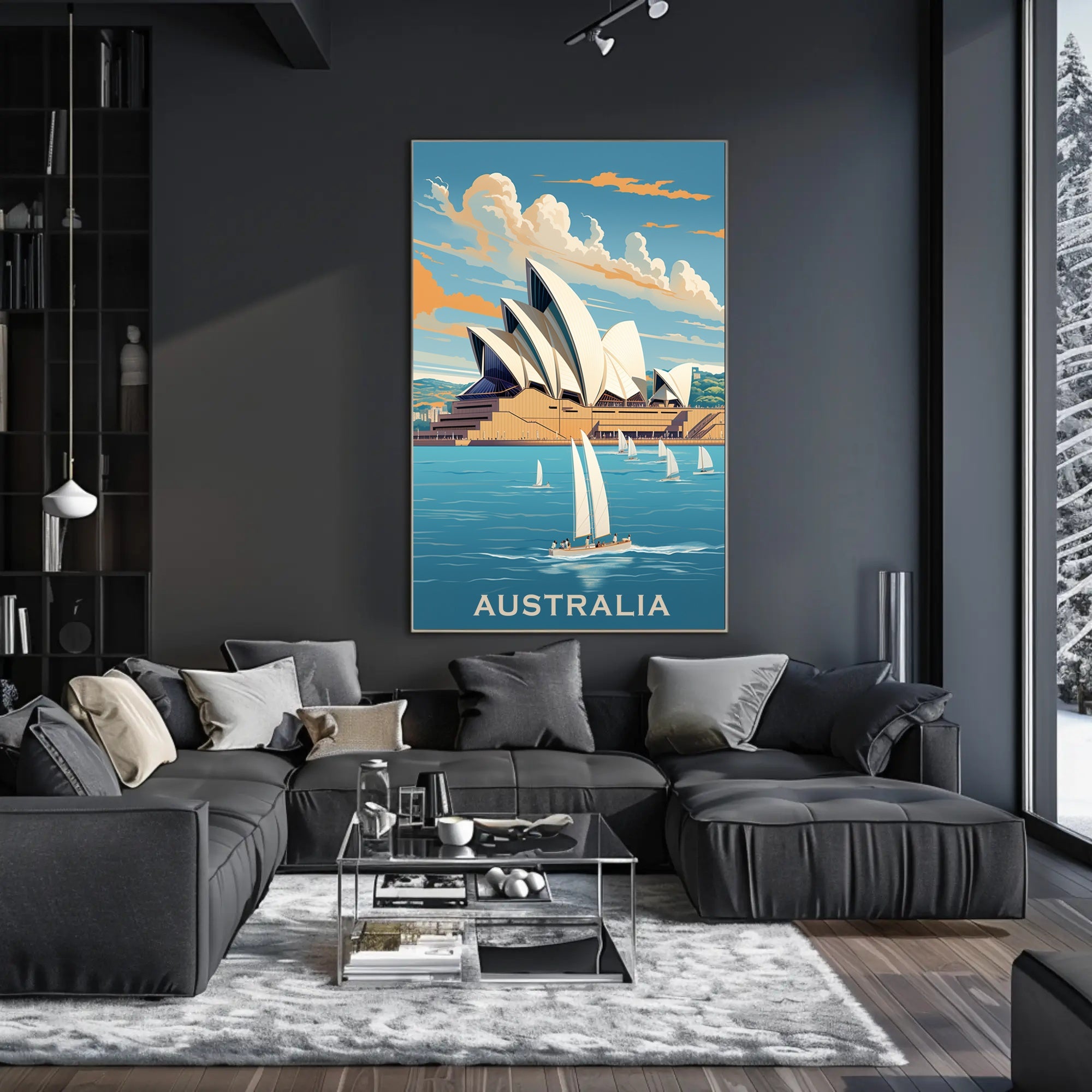 Sydney Opera House Vintage Style Travel Poster PosterGoat