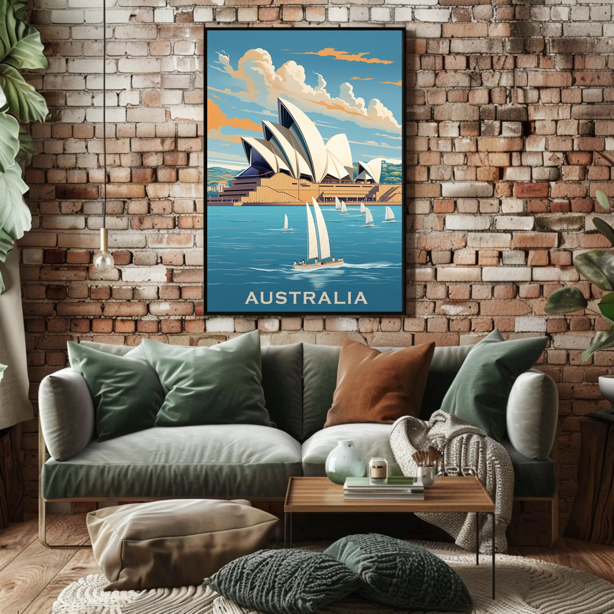 Sydney Opera House Vintage Style Travel Poster PosterGoat