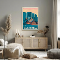 Sydney Opera House Vintage Travel Poster PosterGoat