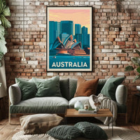 Sydney Opera House Vintage Travel Poster PosterGoat