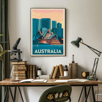 Sydney Opera House Vintage Travel Poster PosterGoat