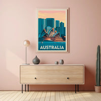 Sydney Opera House Vintage Travel Poster PosterGoat