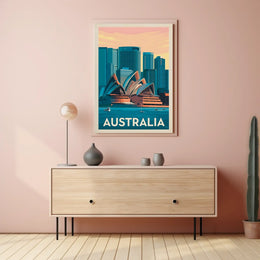 Sydney Opera House Vintage Travel Poster PosterGoat