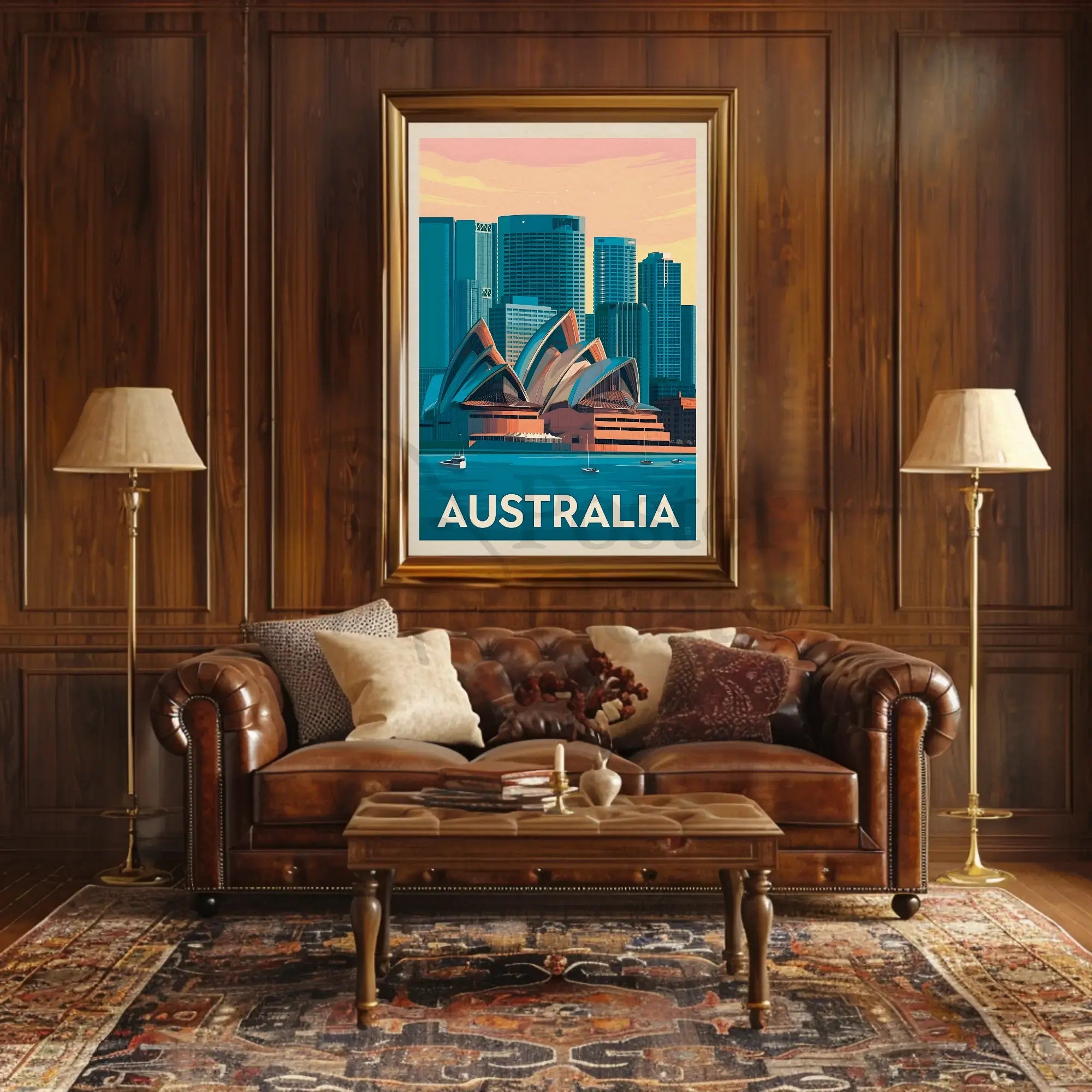 Sydney Opera House Vintage Travel Poster PosterGoat
