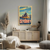 Sydney Skyline Vintage Travel Art: Urban Cityscape Poster PosterGoat