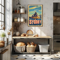 Sydney Skyline Vintage Travel Art: Urban Cityscape Poster PosterGoat
