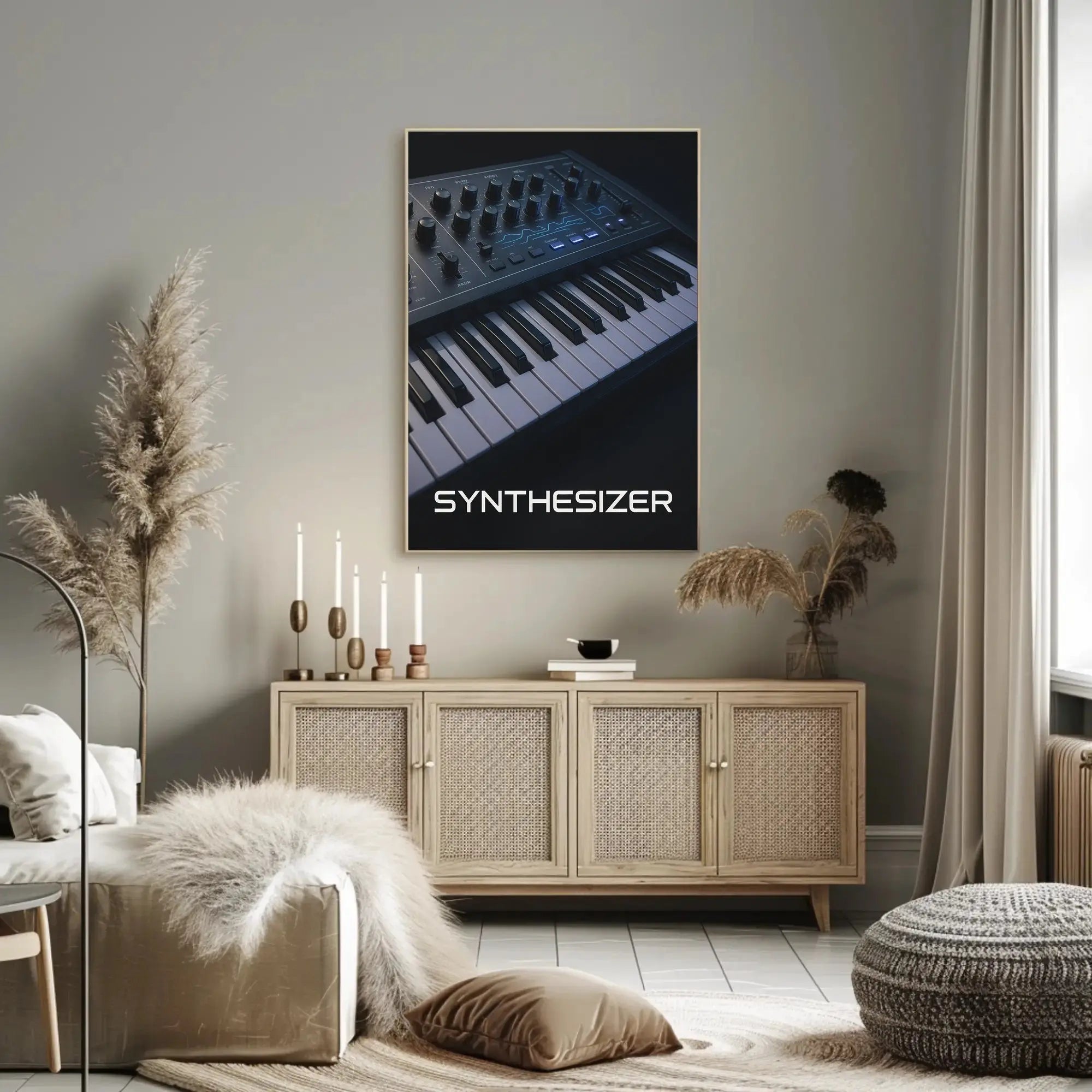 Synthesizer Instrument Electronic Music Abstract Poster PosterGoat
