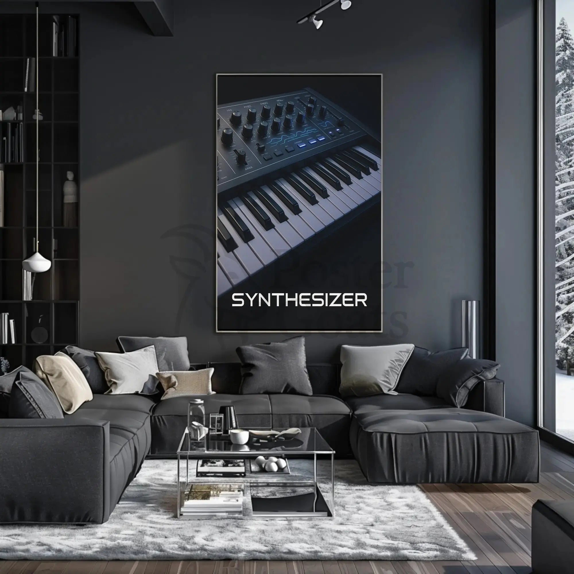 Synthesizer Instrument Electronic Music Abstract Poster PosterGoat
