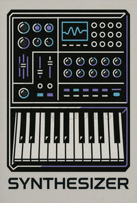 Synthesizer Sound Art Geometric Abstract Poster PosterGoat