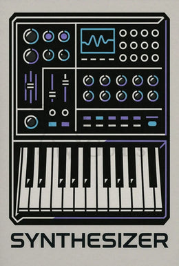 Synthesizer Sound Art Geometric Abstract Poster PosterGoat