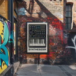 Synthesizer Sound Art Geometric Abstract Poster PosterGoat