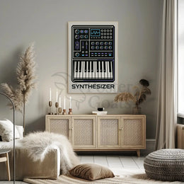 Synthesizer Sound Art Geometric Abstract Poster PosterGoat