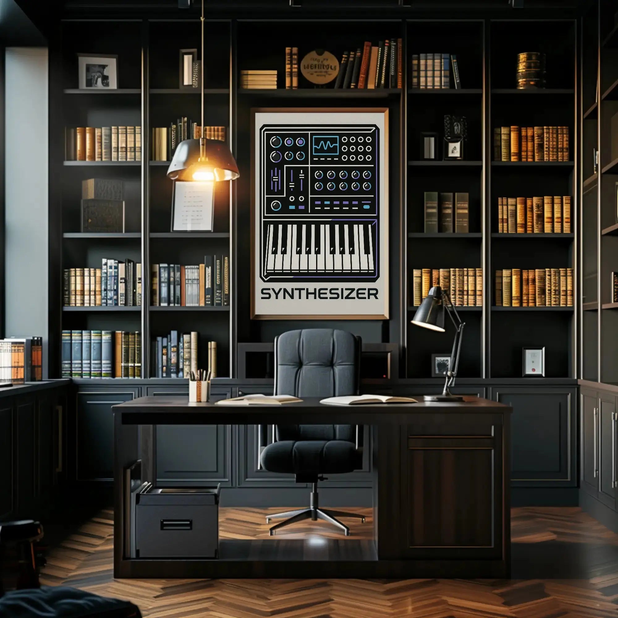 Synthesizer Sound Art Geometric Abstract Poster PosterGoat